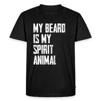 Ma barbe est mon animal spirituel - T-shirt Premium bio Homme - noir - Devant - Nico (187cm)