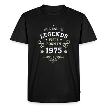 50e anniversaire Les légendes sont nées en 1975 - T-shirt Premium bio Homme - noir - Devant - Nico (187cm)