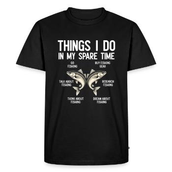 Recreational Angler Funny Fishing Design Angler Humor - Men's Premium Organic T-Shirt - black - Front - Nico (187cm)