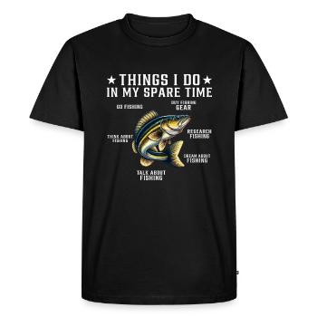 Recreational Angler Funny Fishing Design Angler Humor - Men's Premium Organic T-Shirt - black - Front - Nico (187cm)