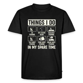 Recreational Angler Funny Fishing Design Angler Humor - Men's Premium Organic T-Shirt - black - Front - Nico (187cm)