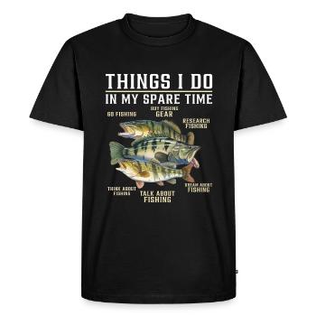 Recreational Angler Funny Fishing Design Angler Humor - Men's Premium Organic T-Shirt - black - Front - Nico (187cm)