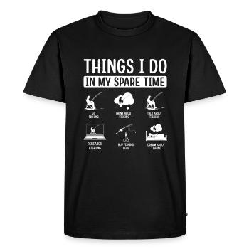 Recreational Angler Funny Fishing Design Angler Humor - Men's Premium Organic T-Shirt - black - Front - Nico (187cm)
