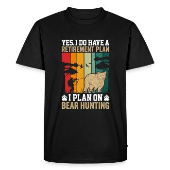 Un plan de retraite, c'est la chasse au gibier - T-shirt Premium bio Homme - noir - Devant - Nico (187cm)