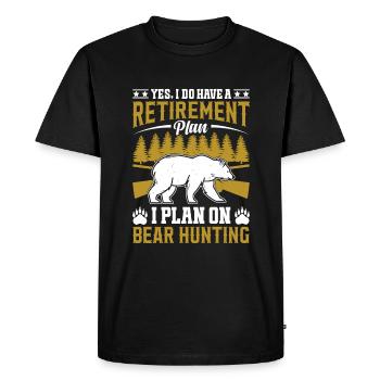 Un plan de retraite, c'est la chasse au gibier - T-shirt Premium bio Homme - noir - Devant - Nico (187cm)