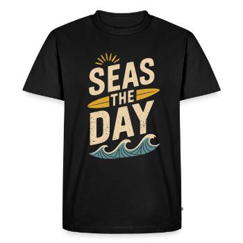 Mers le jour | Maritime & joie de vivre - T-shirt Premium bio Homme - noir - Devant - Nico (187cm)