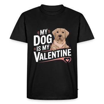 Mon chien est mon Valentin | Cadeau pour chien chéri - T-shirt Premium bio Homme - noir - Devant - Nico (187cm)