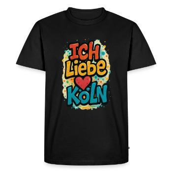 J’adore Cologne – Trois mots, un sentiment. - T-shirt Premium bio Homme - noir - Devant - Nico (187cm)
