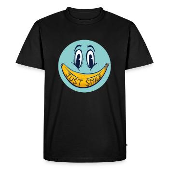 Cadeau de banane Juste sourire - T-shirt Premium bio Homme - noir - Devant - Nico (187cm)