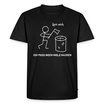 Bois de chauffage - Je dois encore couper du bois - T-shirt Premium bio Homme - noir - Devant - Nico (187cm)