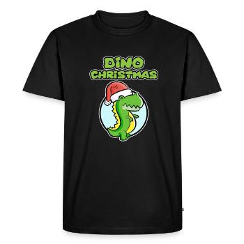 Chemise Dinosaure pour Noël - Dino Christmas - T-shirt Premium bio Homme - noir - Devant - Nico (187cm)