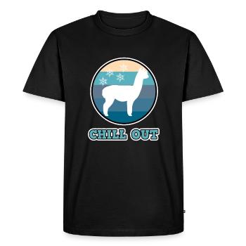Alpaga pour les femmes - détente avec l'alpaga d'hiver - T-shirt Premium bio Homme - noir - Devant - Nico (187cm)