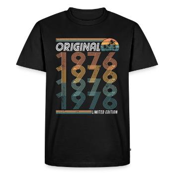 Vintage 1976 Original Retro Fødselsdag - Herre Premium økologisk T-shirt - sort - Foran - Nico (187cm)