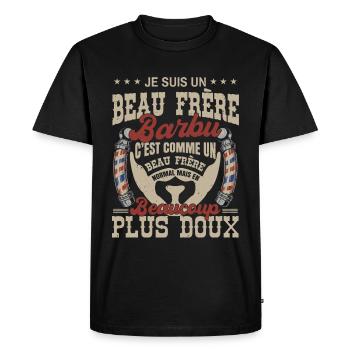 Je suis un beau frère barbu normal fans barbe - T-shirt Premium bio Homme - noir - Devant - Nico (187cm)