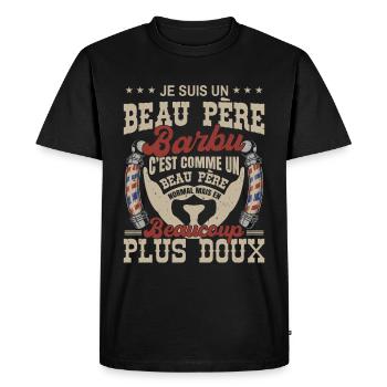 Je suis un beau père barbu normal fans barbe - T-shirt Premium bio Homme - noir - Devant - Nico (187cm)