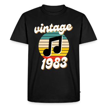 né millésime année 1983 idée cadeau années 80 - T-shirt Premium bio Homme - noir - Devant - Nico (187cm)