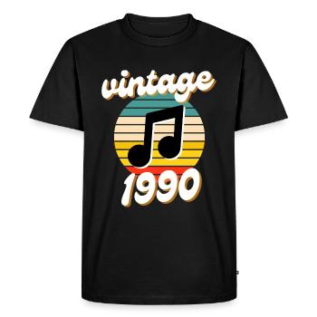 né millésime année 1990 idée cadeau années 90 - T-shirt Premium bio Homme - noir - Devant - Nico (187cm)