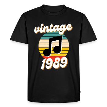 né millésime année 1989 idée cadeau années 80 - T-shirt Premium bio Homme - noir - Devant - Nico (187cm)