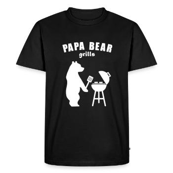 Daddy Cricket Father's Day Birthday BBQ Party Bear - Men's Premium Organic T-Shirt - black - Front - Nico (187cm)