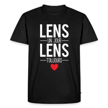 Lens un jour lens toujours cadeau lensois - T-shirt Premium bio Homme - noir - Devant - Nico (187cm)
