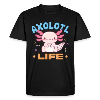 Conception de la vie d’axolotl pour les amateurs d’axolotl - T-shirt Premium bio Homme - noir - Devant - Nico (187cm)