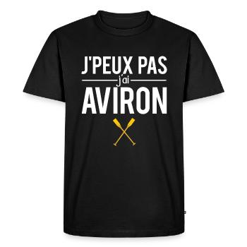J'peux pas j'ai aviron passionné sport nautique - T-shirt Premium bio Homme - noir - Devant - Nico (187cm)