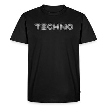 Logo géométrique techno - T-shirt Premium bio Homme - noir - Devant - Nico (187cm)