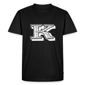 lettre K - T-shirt Premium bio Homme - noir - Devant - Nico (187cm)