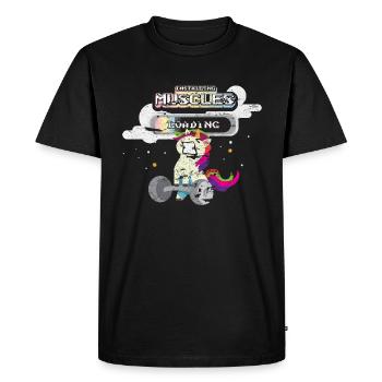 Einhorn Fitness Muskeln Gym - Männer Premium Bio T-Shirt - Schwarz - Vorne - Nico (187cm)