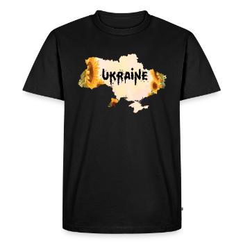 ukraine kiev slava ukraini tournesol zelenskyi - T-shirt Premium bio Homme - noir - Devant - Nico (187cm)