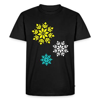 Snowflake Winter - Men's Premium Organic T-Shirt - black - Front - Nico (187cm)