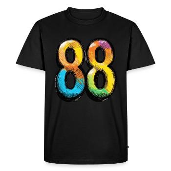 88 Number Comic - Men's Premium Organic T-Shirt - black - Front - Nico (187cm)