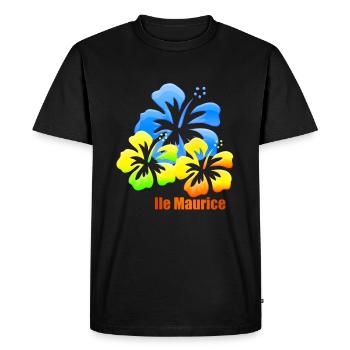 hibiscus - T-shirt Premium bio Homme - noir - Devant - Nico (187cm)
