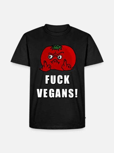 Pissed Tomato: Fuck Vegans! - Men's Premium Organic T-Shirt - black