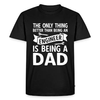 Engineer Civil Engineer Father Papa is the best - Men's Premium Organic T-Shirt - black - Front - Nico (187cm)