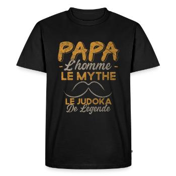 Papa Le Judoka De Légende Cadeau Judo Humour - T-shirt Premium bio Homme - noir - Devant - Nico (187cm)