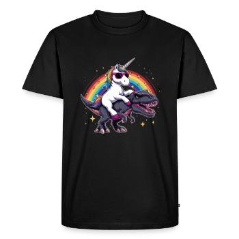 Licorne Dinosaure Cadeau T-Rex Pour Fille Amusant - T-shirt Premium bio Homme - noir - Devant - Nico (187cm)