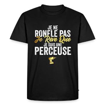 Perceuse Hurmour Bricolage pour Papa Bricoleur - T-shirt Premium bio Homme - noir - Devant - Nico (187cm)