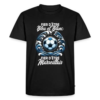 Marseille Supporter Humour Foot Cadeau Supporter - T-shirt Premium bio Homme - noir - Devant - Nico (187cm)