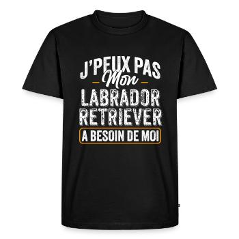 J'Peux Pas Mon Labrador Retriever A Besoin De Moi - T-shirt Premium bio Homme - noir - Devant - Nico (187cm)