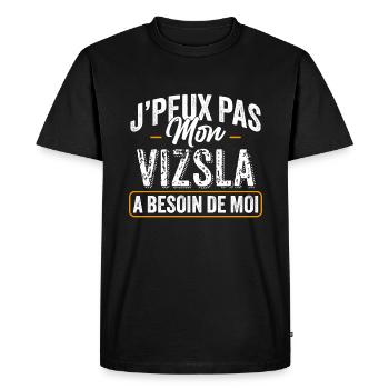 J'Peux Pas Mon Vizsla A Besoin De Moi - T-shirt Premium bio Homme - noir - Devant - Nico (187cm)