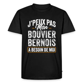 J'Peux Pas Mon Bouvier Bernois A Besoin De Moi - T-shirt Premium bio Homme - noir - Devant - Nico (187cm)