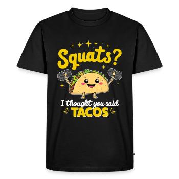 Conception amusante de tacos fitness - T-shirt Premium bio Homme - noir - Devant - Nico (187cm)