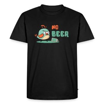 No Beer / No bière / agacé hirondelle pic - T-shirt Premium bio Homme - noir - Devant - Nico (187cm)
