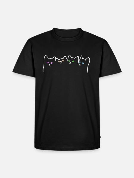 cats Katzen Mietzen - Männer Premium Bio T-Shirt - Schwarz