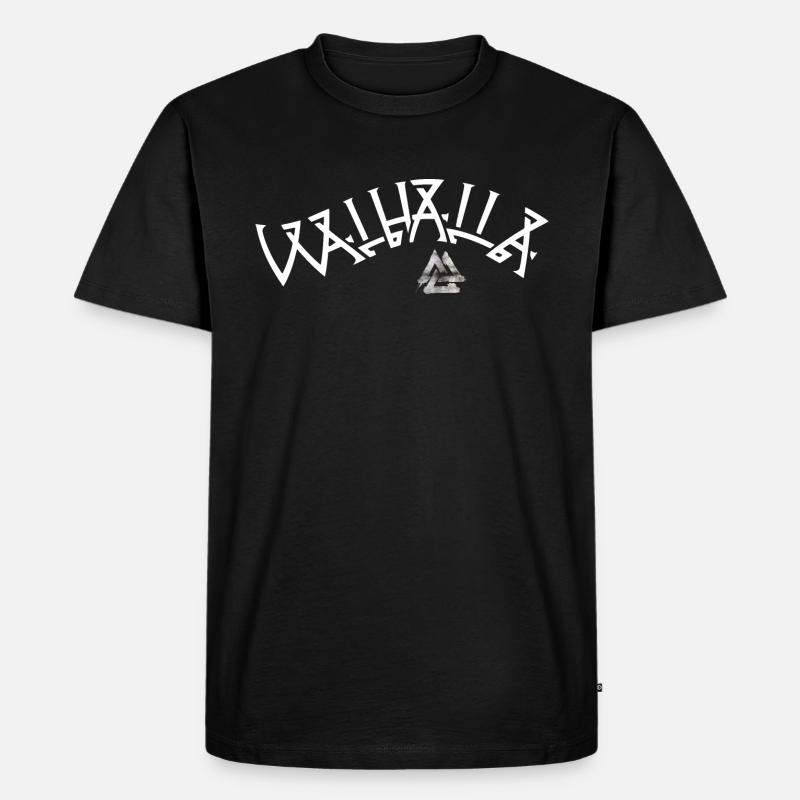 Walhalla - Walknut Runen - Männer Premium Bio T-Shirt - Schwarz