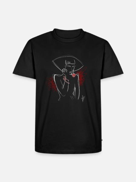 Lady Red - Männer Premium Bio T-Shirt - Schwarz