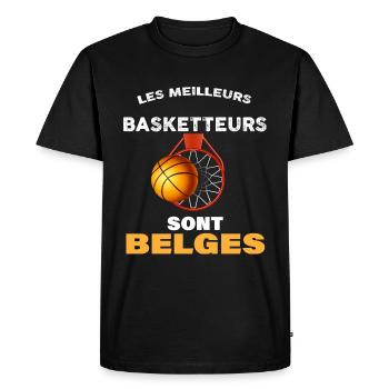 Basketteur belge, humour pour hommes et enfants - T-shirt Premium bio Homme - noir - Devant - Nico (187cm)
