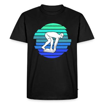 Natation Nageur Hommes Garçons Enfants Natation - T-shirt Premium bio Homme - noir - Devant - Nico (187cm)