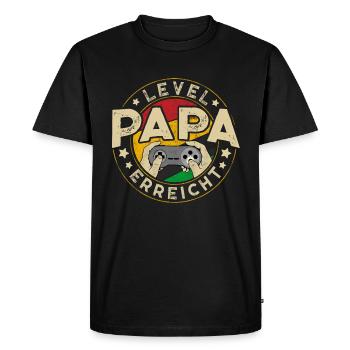 Level PAPA Erreicht - T-shirt Premium bio Homme - noir - Devant - Nico (187cm)